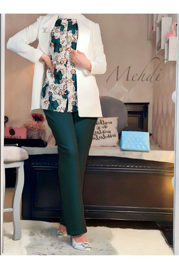Turkish Office Suit 3 pcs (jacket - pant - blouse