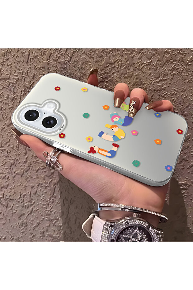 حافظة مضادة للسقوط من السيليكون المتوافقة مع هاتف iPhone 16، بنمط ممتع - 1