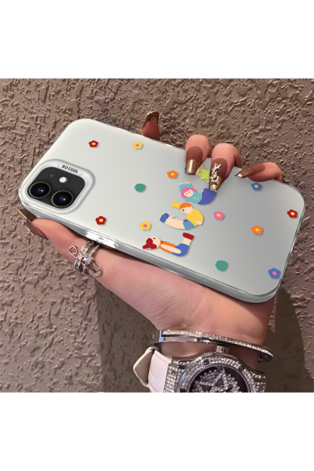 حافظة مضادة للسقوط من السيليكون المتوافقة مع هاتف iPhone 12، بنمط ممتع - 1