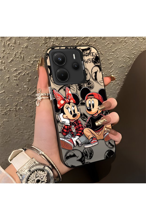 Xiaomi Redmi Note 14 Compatible Silicone Edge Hard Back Anti-Fall Case Classic Mickey Mouse