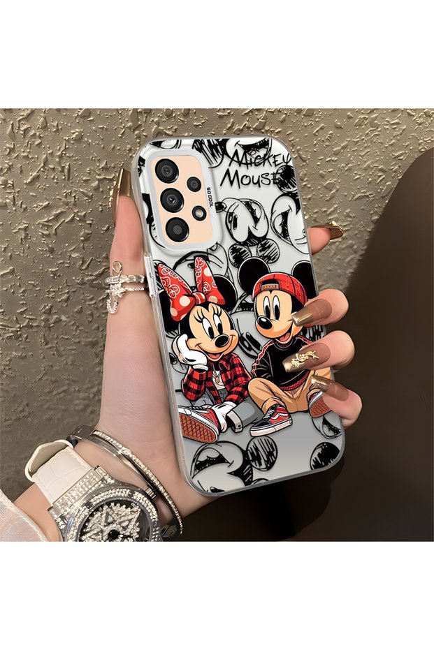 Samsung Galaxy A33 Compatible Silicone Edge Hard Back Anti-Fall Case Classic Mickey Mouse