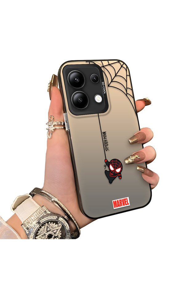 Xiaomi Redmi Note 13 Compatible Silicone Edge Hard Back Anti-Fall Case Spiderman