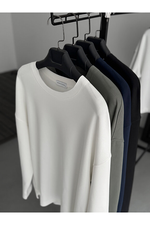 Siyah Modal Kumaş Likralı Oversize Sweatshirt By - 7