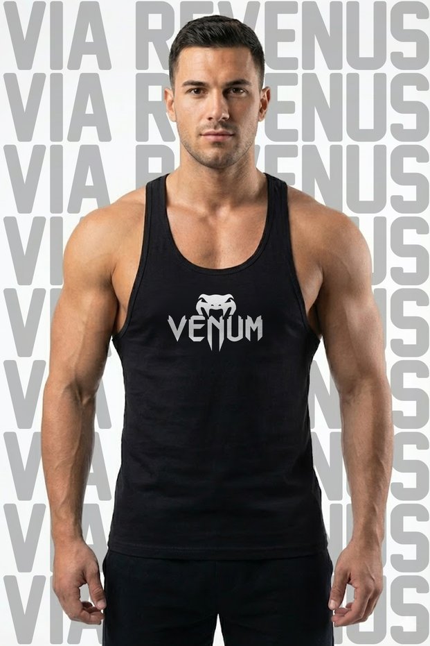 Ufc Printed Men's Stringer Athlete Tank Top - Cotton Fitness & Bodybuilding Gym Tank Top