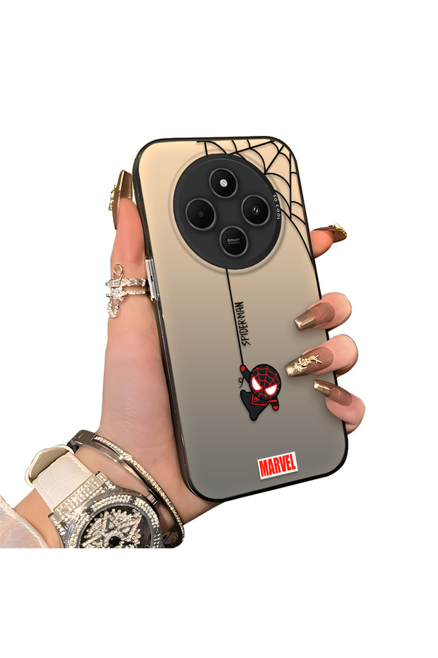 Xiaomi Redmi 14C 4g Compatible Silicone Edge Hard Back Anti-Fall Case Spiderman