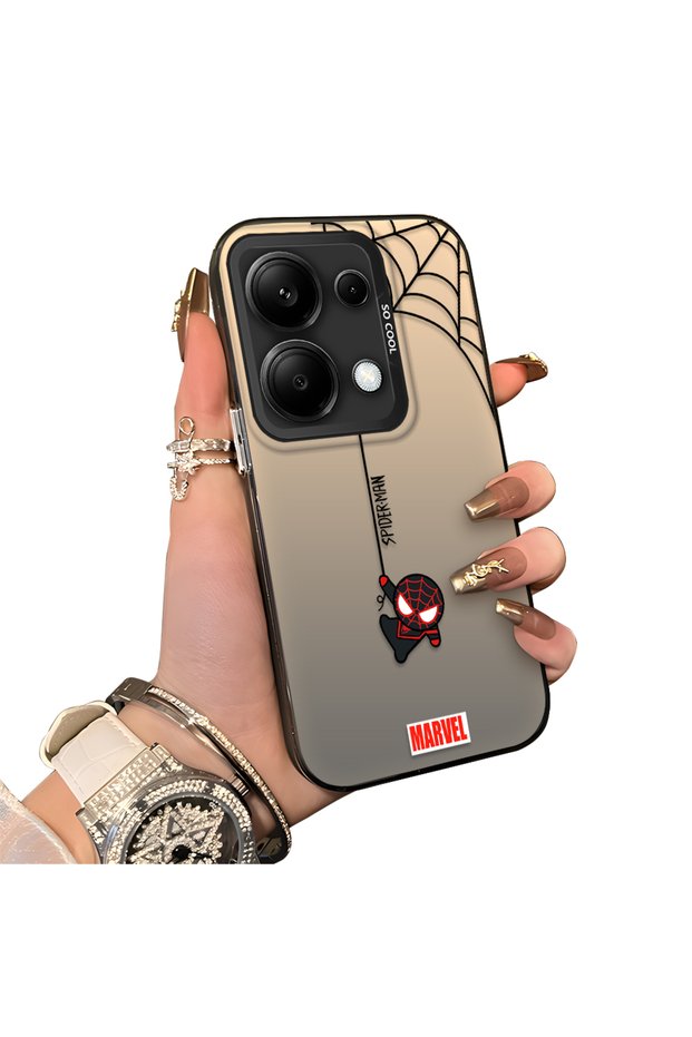 Xiaomi Redmi Note 13 Pro 4g Compatible Silicone Edge Hard Back Anti-Fall Case Spiderman