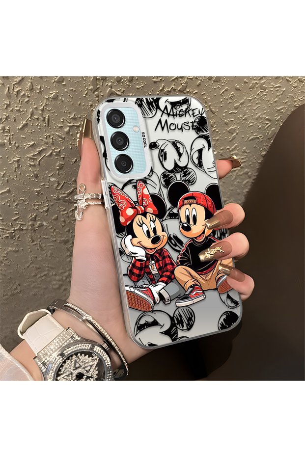 Samsung Galaxy M15 Compatible Silicone Edge Hard Back Anti-Fall Case Classic Mickey Mouse