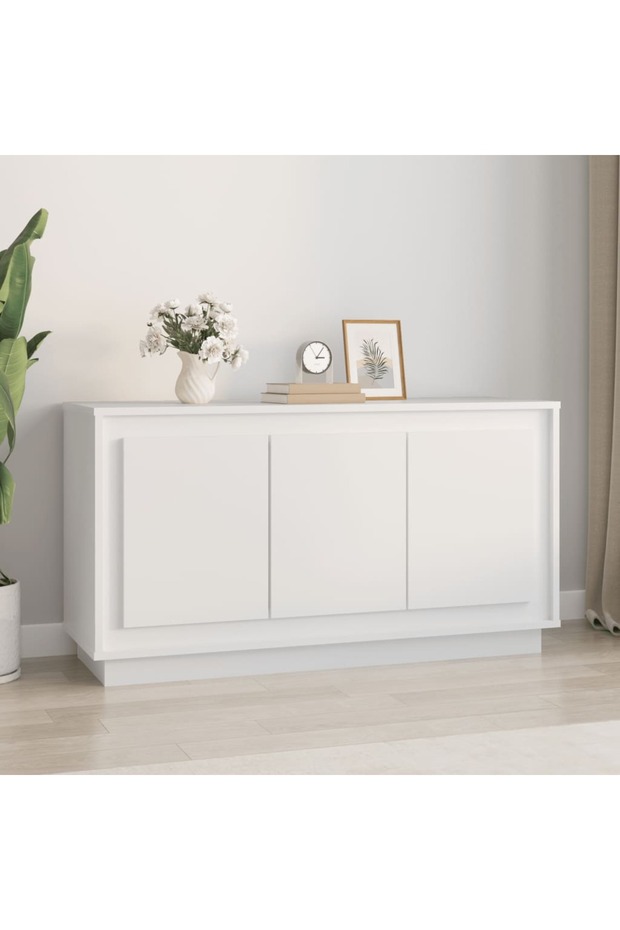 Sideboard White 102x35x55 cm Engineered Wood
