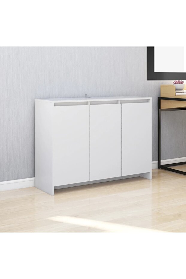 Sideboard White 102x33x75 cm Engineered Wood