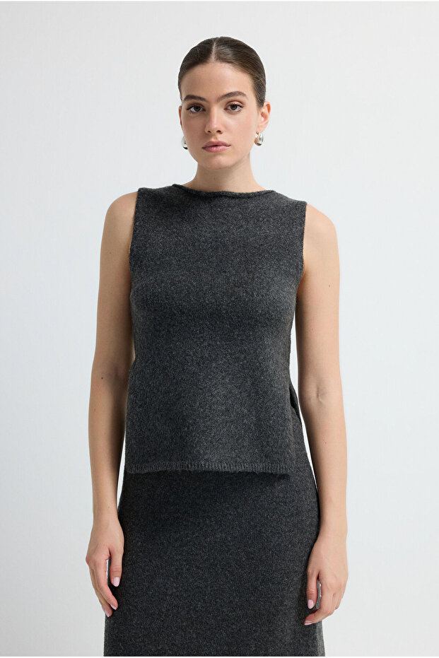 Kolsuz Triko Süveter - 5