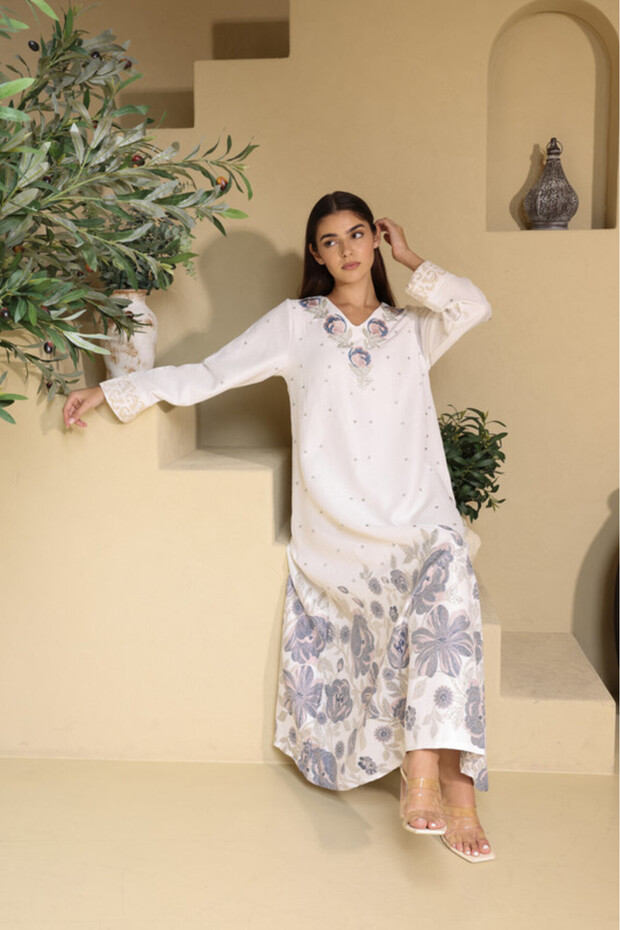Floral Crystal Pieces Classic Jalabiya