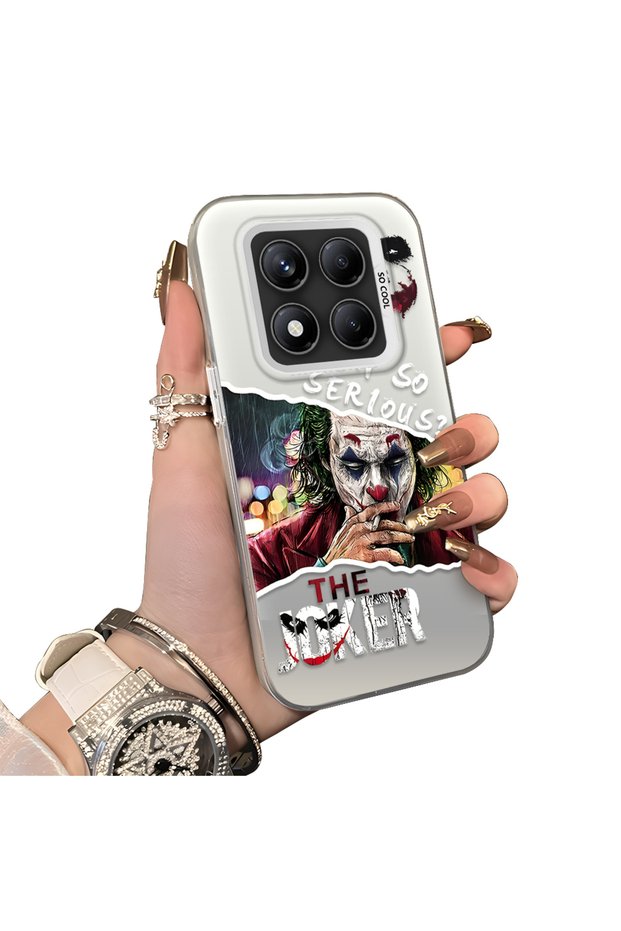 Xiaomi Redmi Note 14 Pro 5g Compatible Acrylic Back Silicone Edge Clown Joker Protective Case