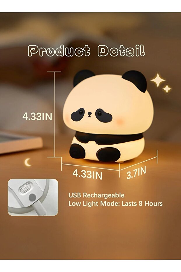 SEVİMLİ PANDA SİLİKON GECE LAMBASI - 3