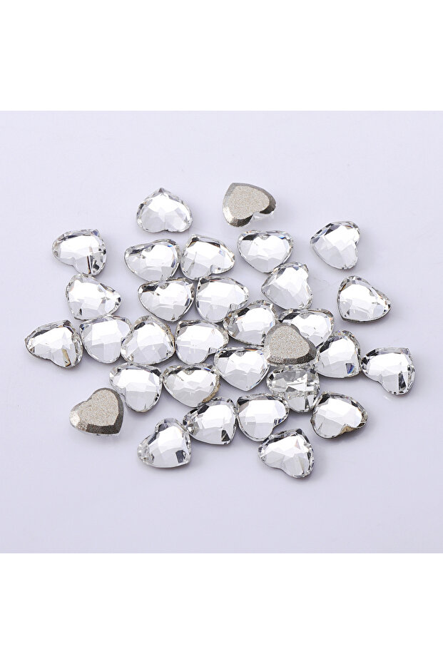 Crystal 50Pcs Flat Back Peach Heart Fancy Rhinestone Super Flash Nails Accessories Nail Diamond Jewe