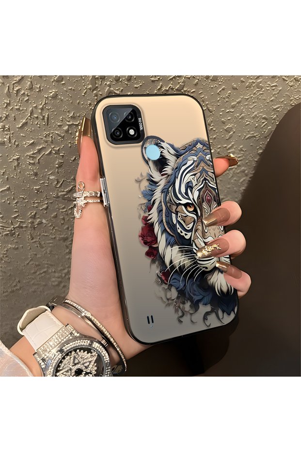 Realme C21 Compatible Case Hard Shell Anti Fall Phone Case Tiger