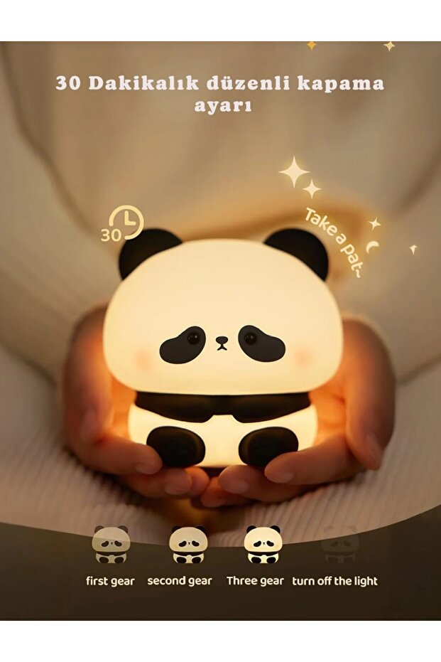 SEVİMLİ PANDA SİLİKON GECE LAMBASI - 2