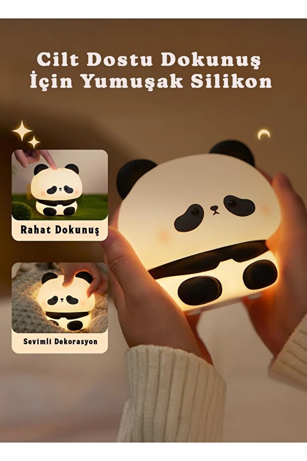 SEVİMLİ PANDA SİLİKON GECE LAMBASI - 4