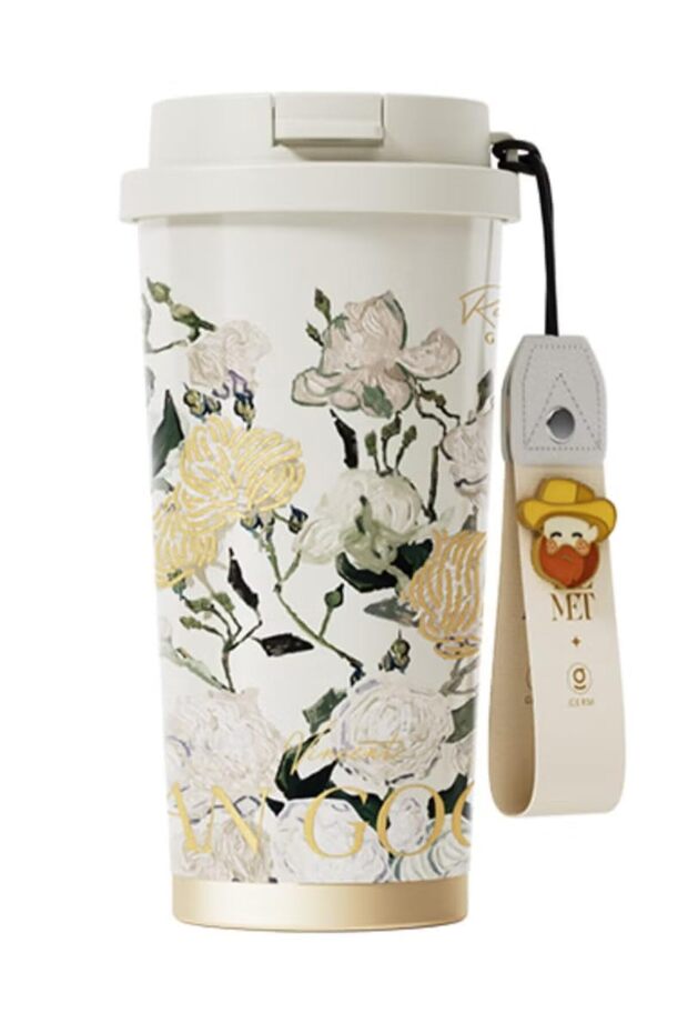 Tribute to Van Gogh series rose shining coffee cup GE-MET23-B75 white 500ml