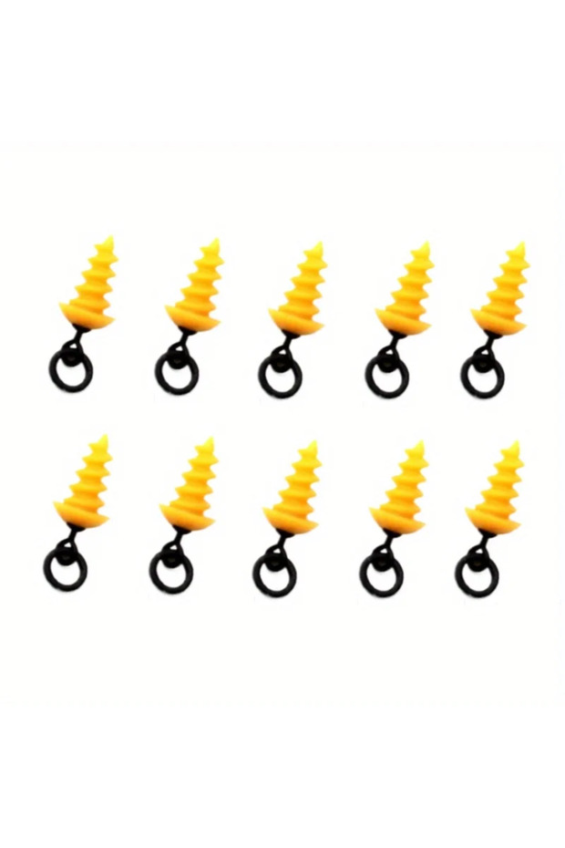 Yellow-Screws-10pcs Ackibbik 10pcs/set Carp Bait Screws with Ring Boilies Bait Screw for Hair Chod R