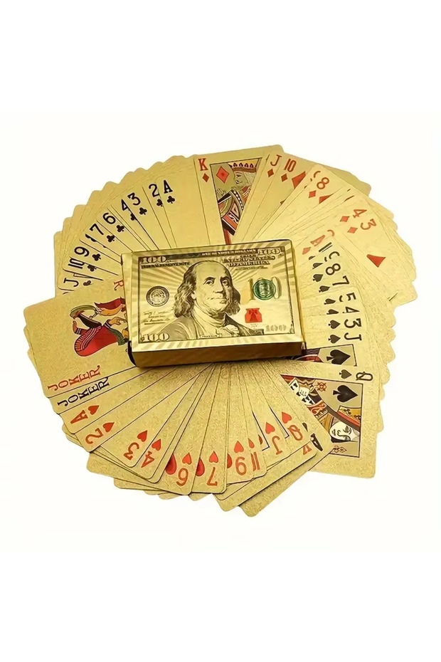 Golden Dollar Playing Cards, Waterproof Playing Cards & Flexible Poker Cards With Box, Great For Par