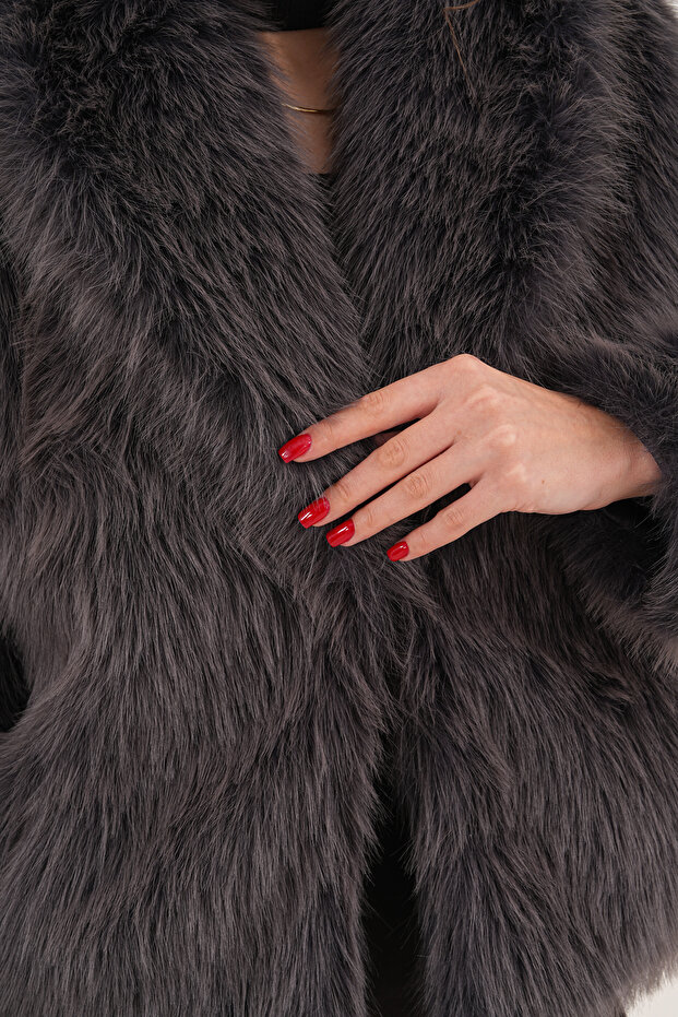 سترة بياقة شال مع جيوب - 8