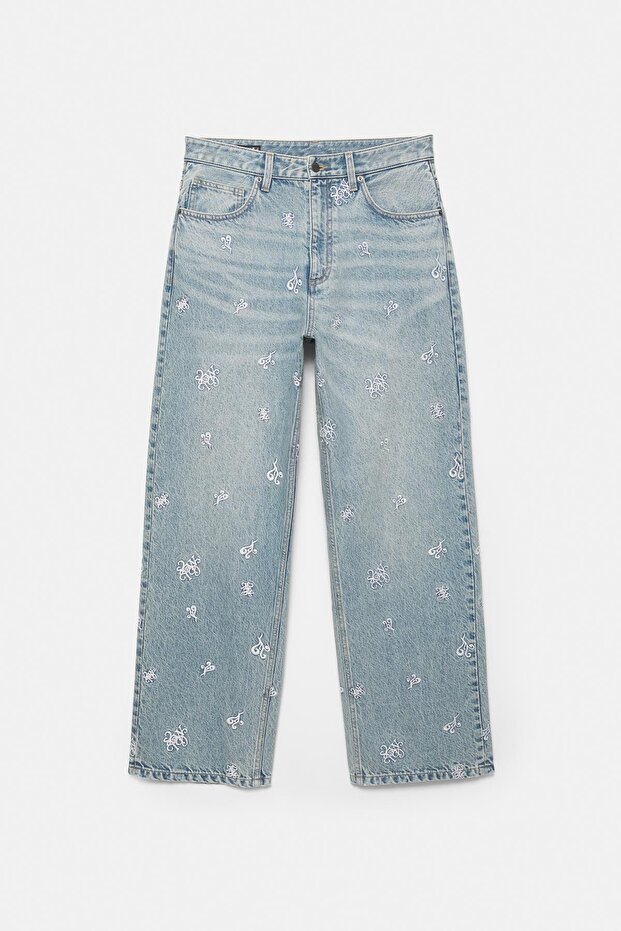 STWD İşlemeli Baggy Jean - 6