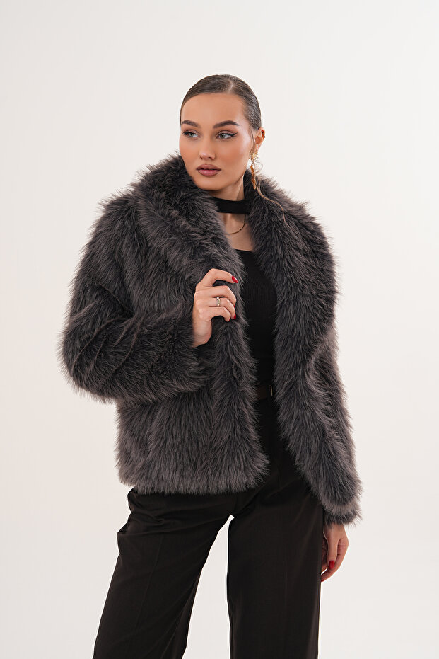 سترة بياقة شال مع جيوب - 4