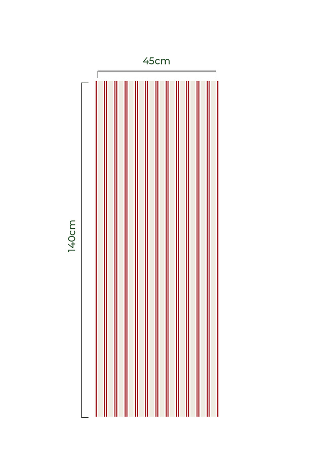 Relines Stick Patterned Runner - Red / White-Vr - 2