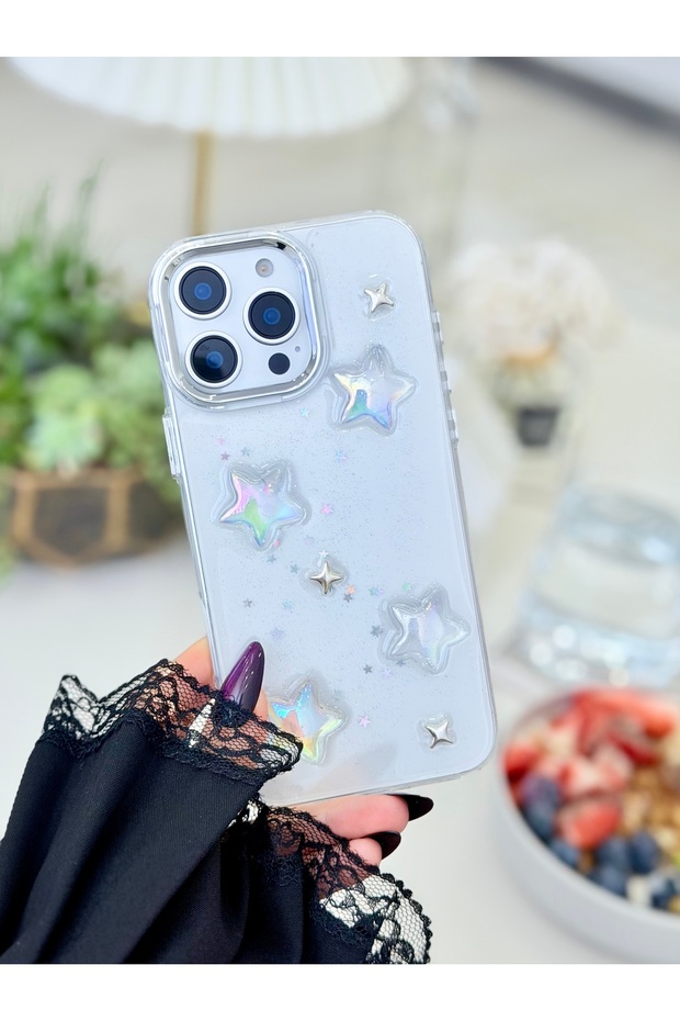 iPhone 14 Promax Compatible 3D Mini Star Design Epoxy Toy Case