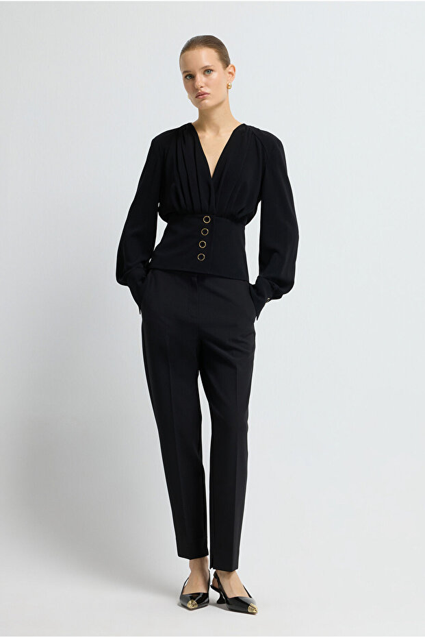 Önden Düğmeli Bluz - 3