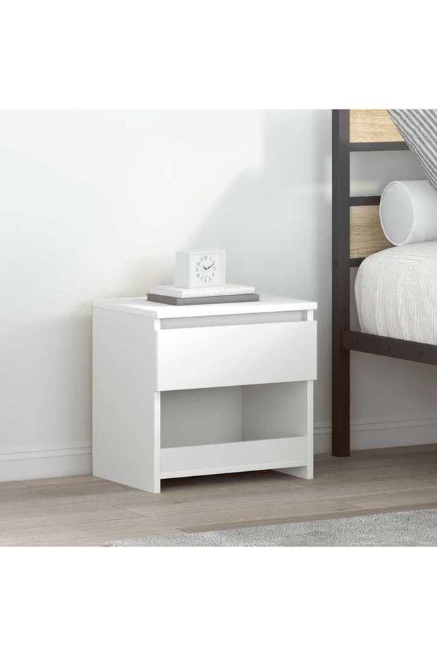 Bedside Cabinets 2 pcs White 40x30x39 cm Engineered Wood