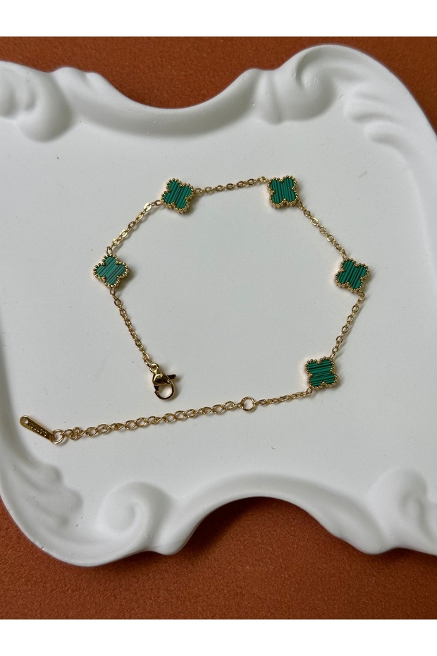 Stainless Steel Green Gold Bracelet