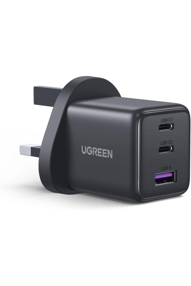 شاحن USB، 30 واط، 3 منافذ، تقنية GaN
