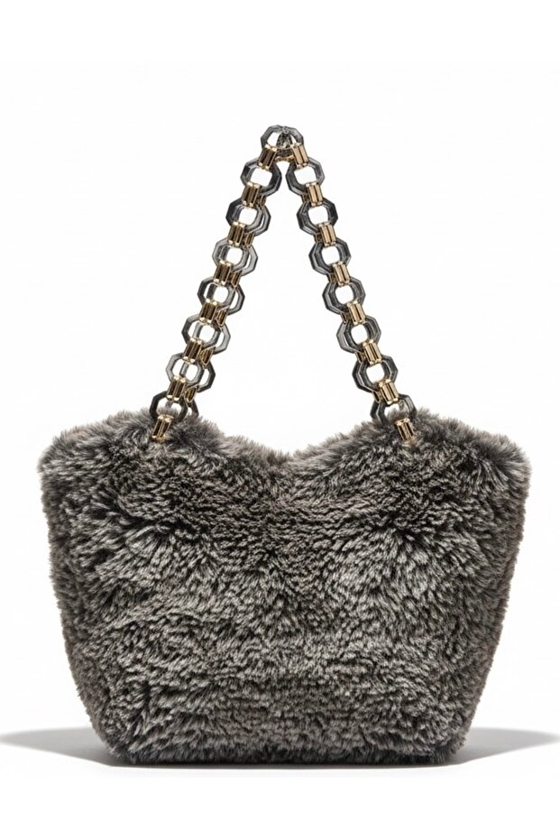 Handmade Plush Decorated Strap Tote Shoulder Bag Handmade