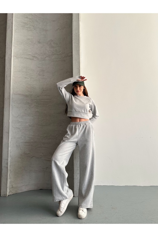 Women's Thessaloniki Fabric Raglan Sleeve Finger-Loop Crop Set