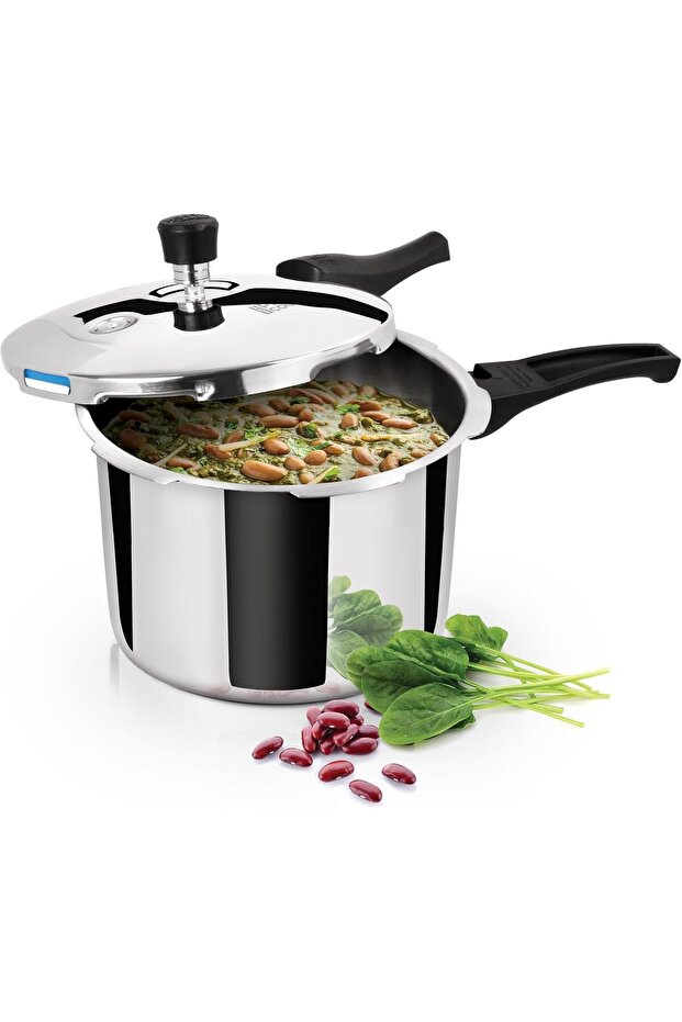 Triply Stainless Steel Pressure Cooker 3 litre With Outer Lid, Curve Induction Base Pressure Cooker Silver