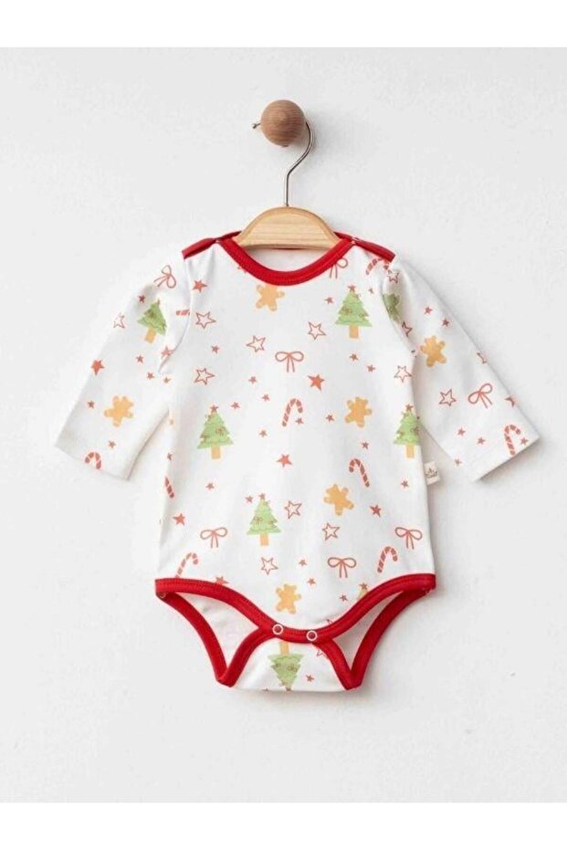Baby New Year Themed Organic Long Sleeve Snap-On Bodysuit