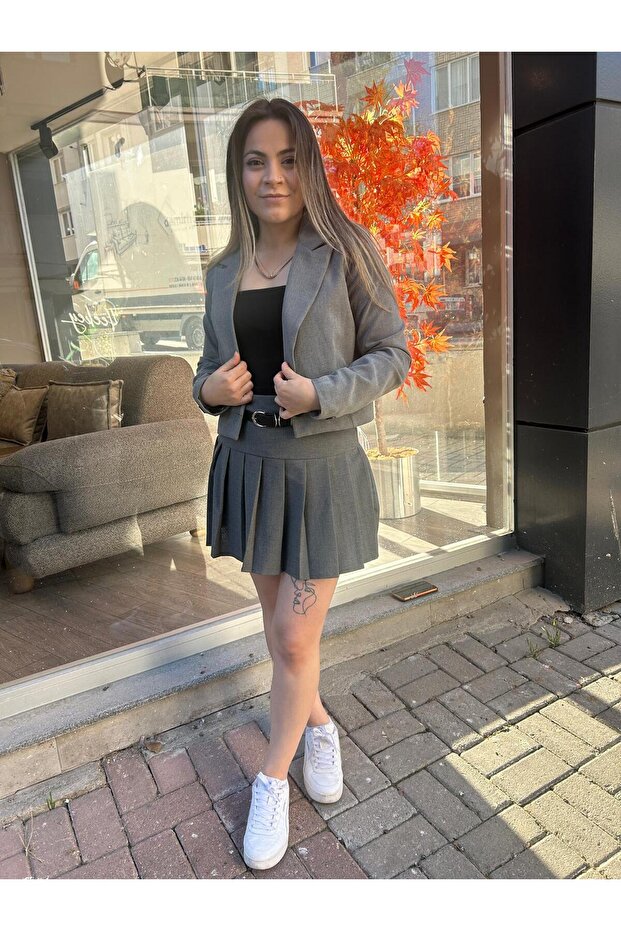 سترة بليزر رمادية - 4