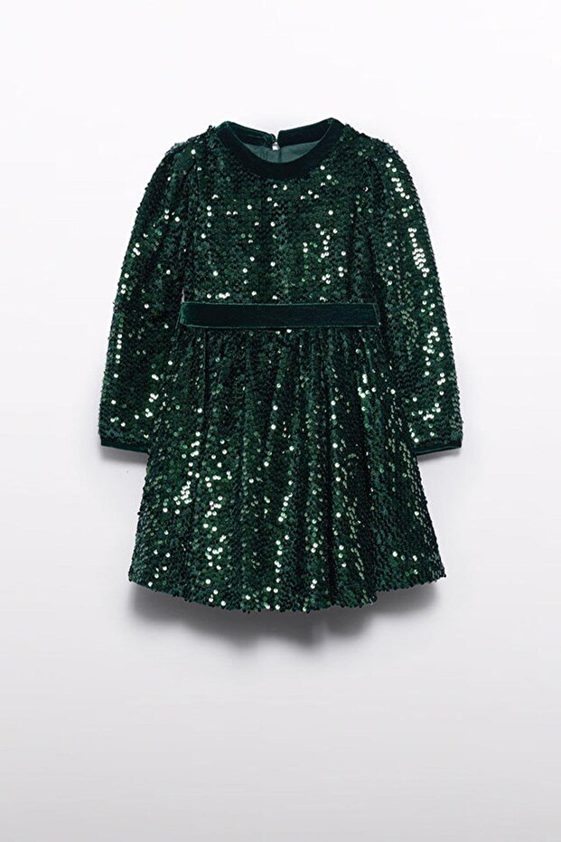 Abel&Lula Sequined Long Sleeve Girls' Dress_Mnvs05528