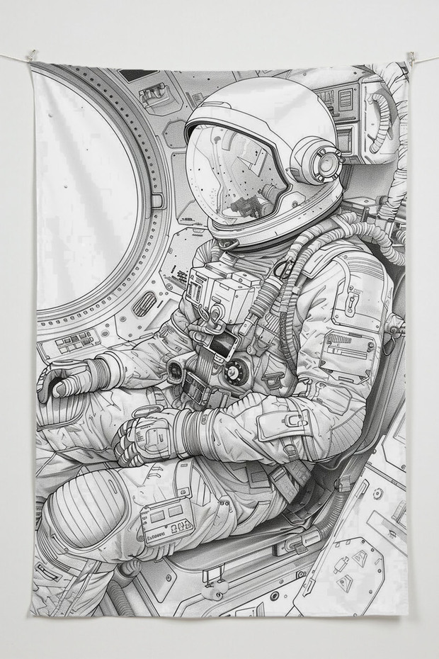 Gamer Wall Cloth, Playstation Xbox – Space Themed, High-Quality Fabric, Tapestry Wall Carpet