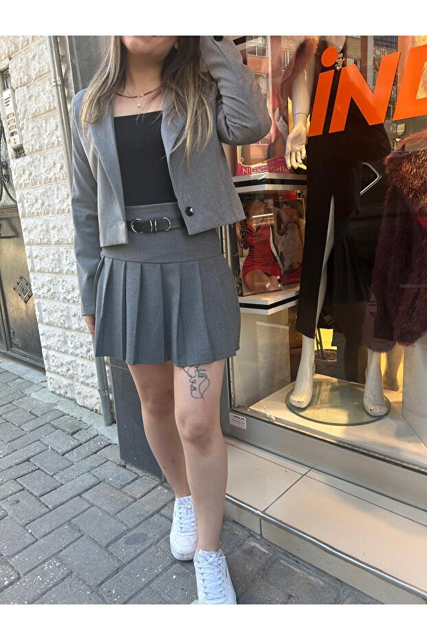 سترة بليزر رمادية - 1