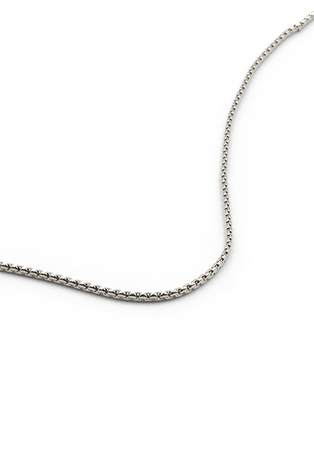 Men's Steel Chain Necklace Silver Color 55 cm 2 mm Non-Tarnish Minimal Design