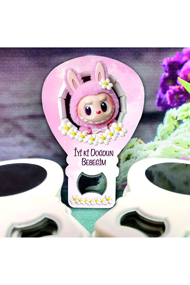 10 Pieces (with Card and Gelatin) Labubu Concept Birthday Gift Opener Magnet