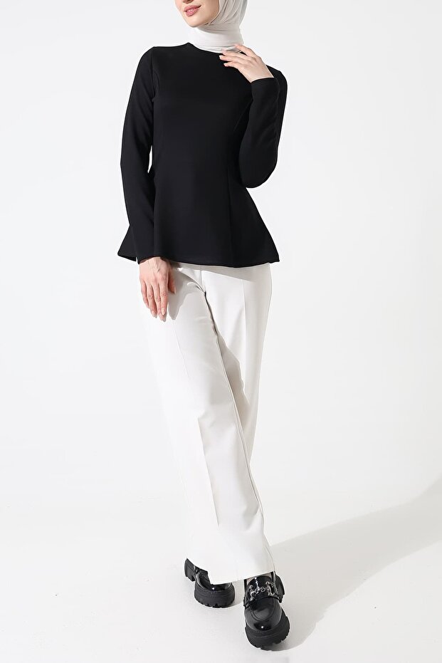 بلوزة بوليفيسكون بياقة قائمة – يومية ومريحة - 1