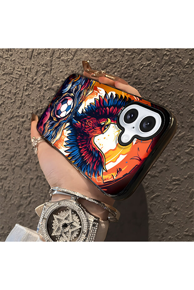 حافظة متوافقة مع هاتف iPhone 16، حافظة هاتف صلبة مضادة للسقوط، نمط النسر - 3