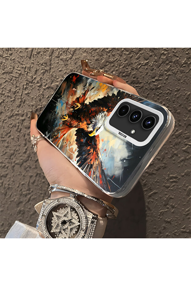 حافظة متوافقة مع هاتف سامسونج جالاكسي A54، حافظة هاتف صلبة مضادة للسقوط، نمط النسر - 3