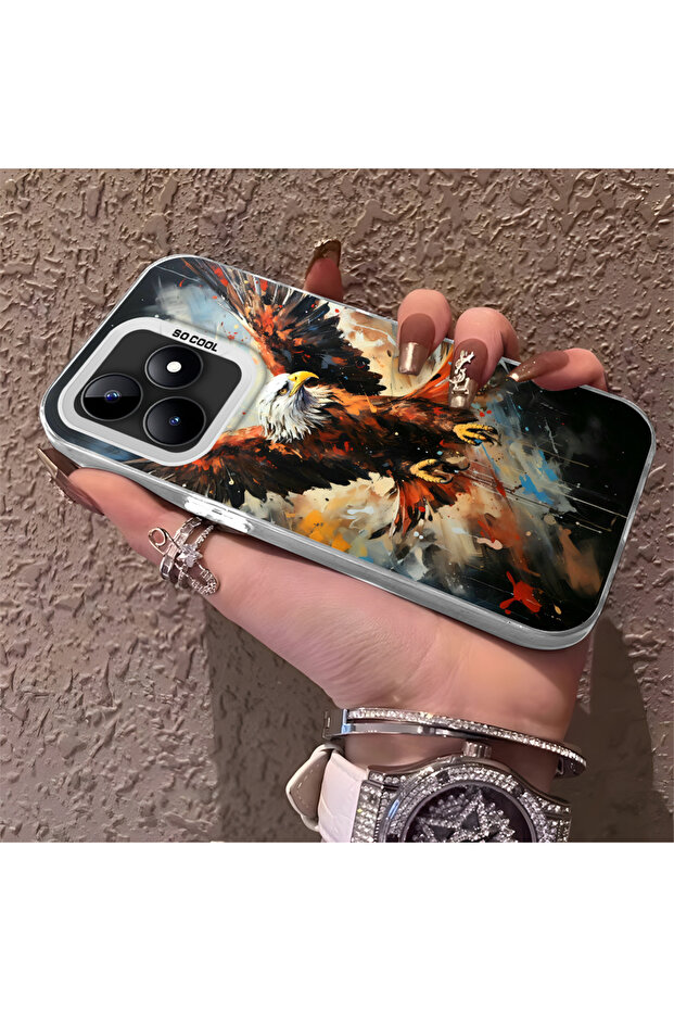 Realme Note 50 Compatible Case Hard Shell Anti Fall Phone Case Eagle Pattern - 2