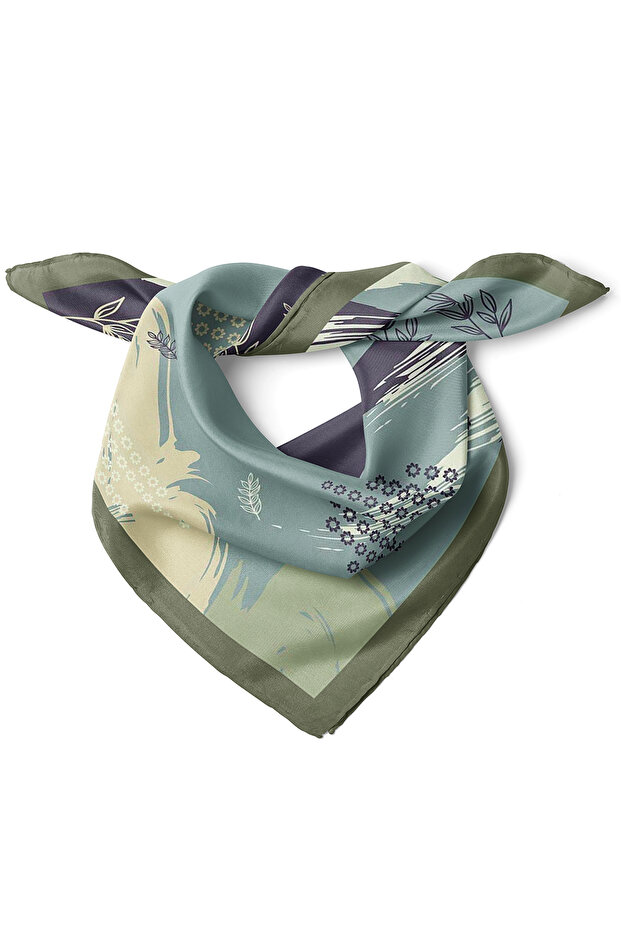 Modern Abstract Botanical Pattern Scarf Bandana 50X50 cm