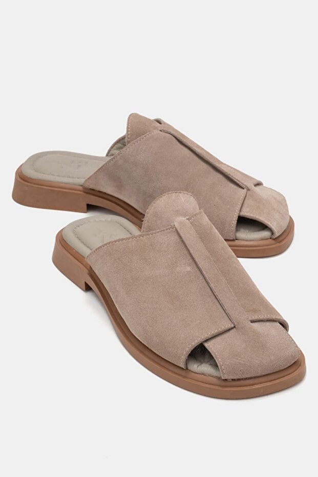 Simon Women's Genuine Leather Slippersmink Suede