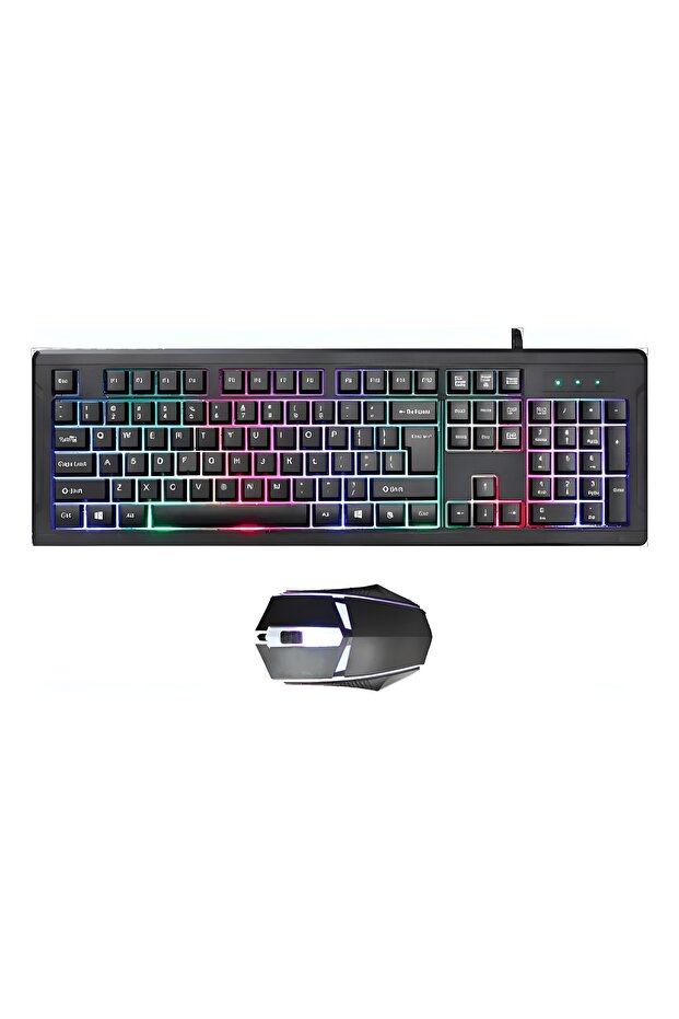مجموعة لوحة مفاتيح وماوس للألعاب سلكية GK105 مع إضاءة RGB